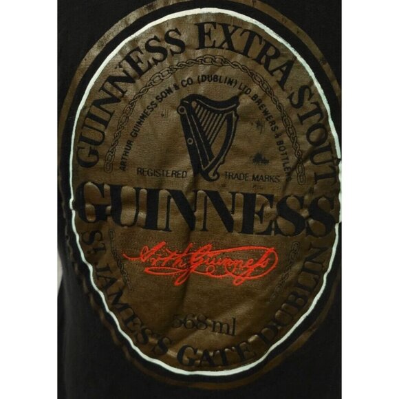 Guinness Extra Stout Beer St James's Gate Dublin Ireland Large Black T-Shirt - Picture 4 of 10